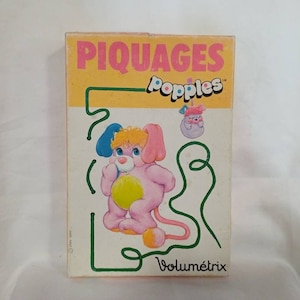 Popples Mattel cartes de Piquages au fil Volumetrix made in France vintage collection jouet rétro