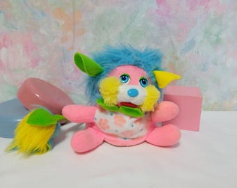 Mattel Popples Original Vintage Plüschtier, Rosa Blume / Rosa Blumen Kollektion Retro Spielzeug