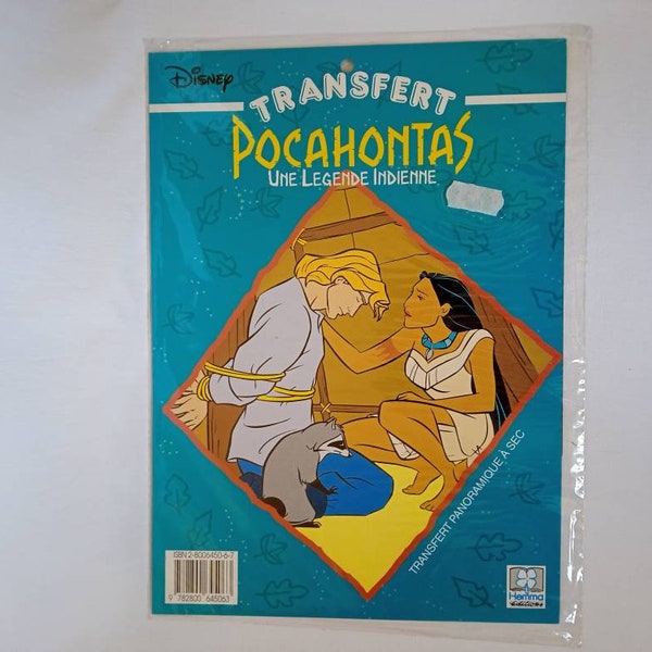 Pocahontas Disney vintage neuf transfert panoramique Hemma Éditions 1995 collection jouet rétro