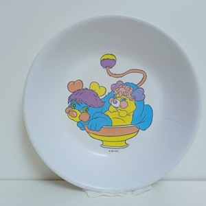 Popples Plastorex melamine plate made in France vintage retro toy collection