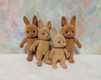 Petits Malins Mapletown Bunny Family Maple Town Forest kolekcja rodzinna zabawka retro dla dzieci perkalowe stworzenia Sylvanian like