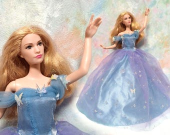 Cinderella Disney Mattel Realfilm-Puppe, Cinderella Royal Ball Ella Lily James Kollektion Retro-Spielzeug