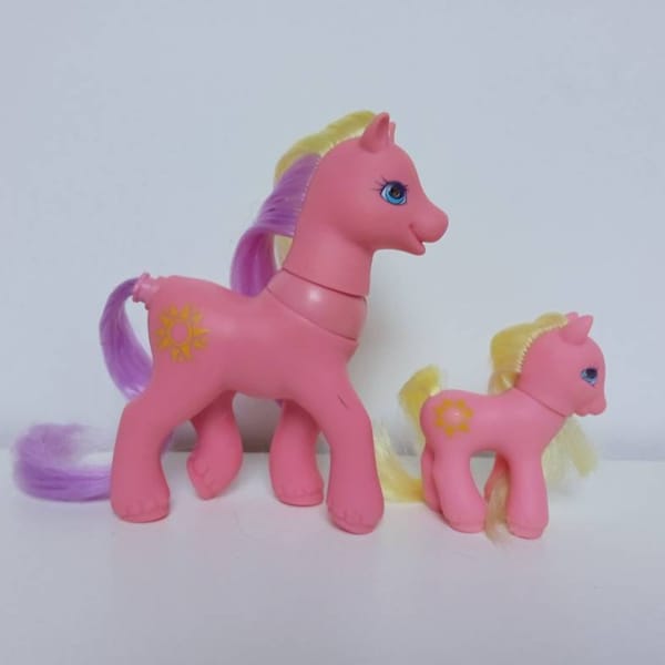 My little pony vintage G2 Tender Families - Sunsparkle & Baby Sunbeam Euro exclusive collection jouet rétro baby