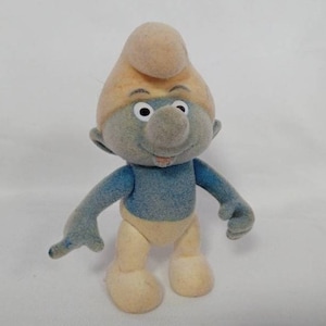 Smurfs Peyo - flocked figurine les Floquettes 80&#39;s Toy Michel Oks vintage Toy