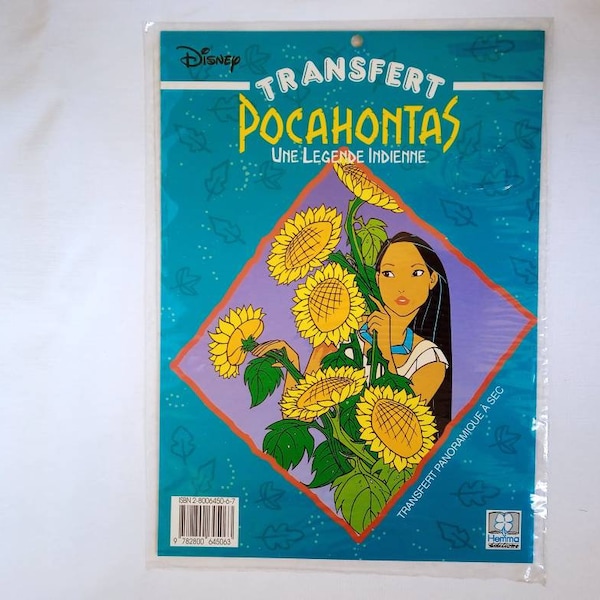 Pocahontas Disney vintage neuf transfert panoramique Hemma Éditions 1995 collection jouet rétro