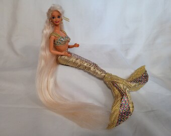 Barbie vintage Mattel doll poupée ancienne #14586 Jewel Hair Mermaid Barbie 1995 collection jouet rétro