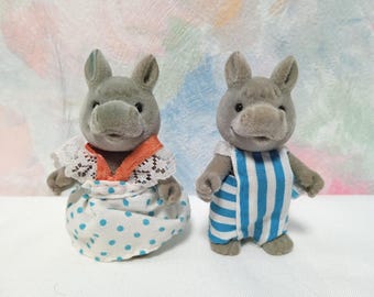 Forest Families Simba Kids Donkeys Collection Retro Toy Baby Calico Critters Sylvanian Like Petits Malins Mapletown Maple Town