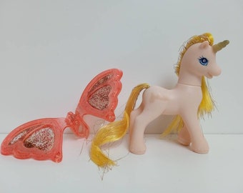 My little pony vintage G2 Magic wings ponies "Golden glow" retro baby toy collection