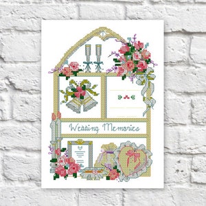Wedding Sampler Cross Stitch Pattern Colorful Art DIY X-stitch ...