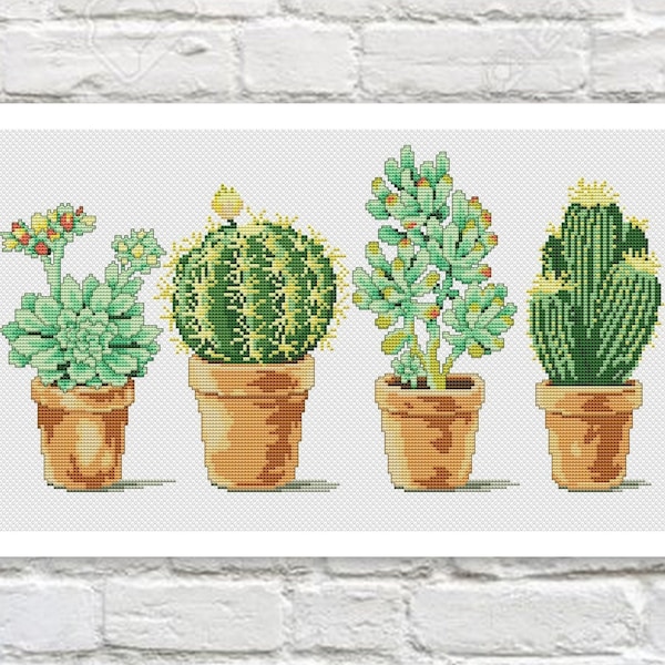 Succulent Cross Stitch Etsy