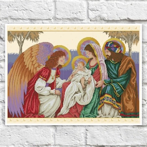 Religious Cross Stitch Pattern Colorful Art DIY X-stitch Chart Needlepoint Pattern Embroidery Chart Printable Instant Download PDF Design
