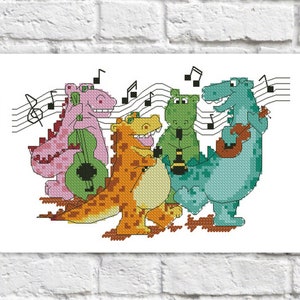 Rock Cross Stitch Pattern Music Colorful Art DIY X-stitch Chart Needlepoint Pattern Embroidery Chart Printable Instant Download PDF Design