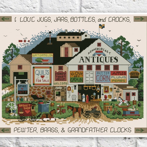 Village House Cross Stitch Pattern Colorful Art DIY Xstitch Etsy
