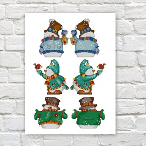 Christmas Ornament Cross Stitch Pattern, Christmas Snowman Cross Stitch, Christmas Tree Decoration Cross Stitch, Counted PDF Needlepoint