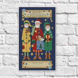 Merry Christmas Cross Stitch Pattern Colorful Art DIY X-stitch Needlepoint Pattern Embroidery Chart Printable Instant Download PDF Design