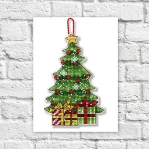 Christmas Tree Cross Stitch Pattern Colorful Art DIY X-stitch Chart Needlepoint Pattern Embroidery  Printable Instant Download PDF Design