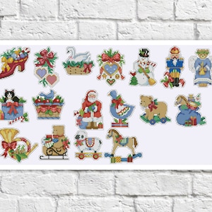 Weihnachten Kreuzstich Muster Bunte Art DIY X-Stich Chart Nadelspitzenmuster Stickmuster Printable Sofort Download PDF Design