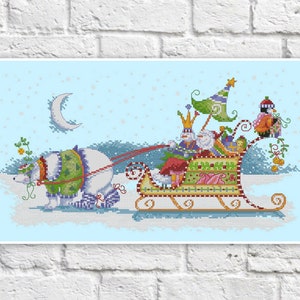 Snowmen Cross Stitch Pattern Christmas Colorful Art DIY X-stitch Needlepoint Pattern Embroidery Chart Printable Instant Download PDF Design