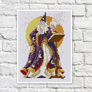 売れ筋がひ！ Stitch Cross Wizard Pattern Chart X-stitch DIY Art Colorful コスプレ衣装