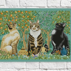 Cats Cross Stitch Pattern Animals Colorful Art DIY X-stitch Chart Needlepoint Pattern Embroidery Chart Printable Instant Download PDF Design