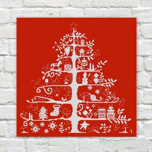 Christmas Ornament Cross Stitch Pattern Christmas Tree Cross Stitch Easy Counted PDF Chart Needlepoint Embroidery Instant Download