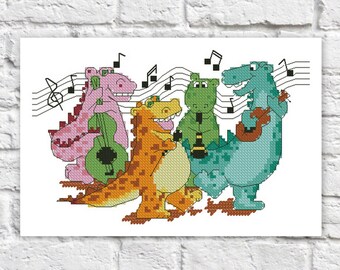 Rock Cross Stitch Pattern Music Colorful Art DIY X-stitch Chart Needlepoint Pattern Embroidery Chart Printable Instant Download PDF Design