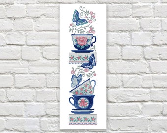 Kitchen Cross Stitch Pattern Cup Cross Stitch PDF Counted Cross Stitch Teacup Cross Stitch Chart DMC