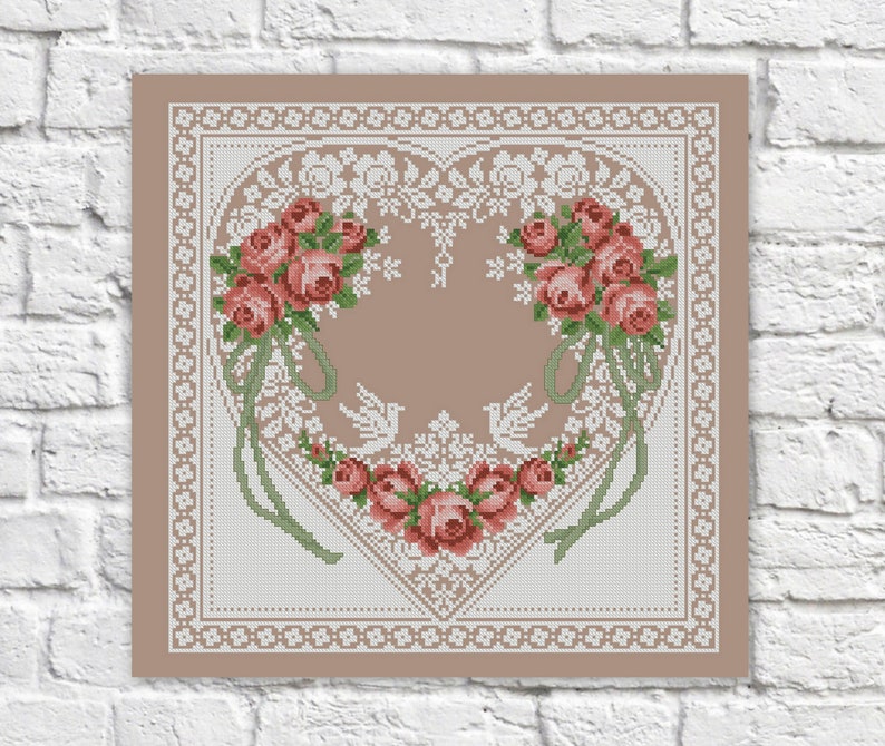 Wedding Cross Stitch Pattern Wedding Sampler Colorful DIY X-stitch Chart Needlepoint Embroidery Chart Printable PDF Instant Download Design image 1