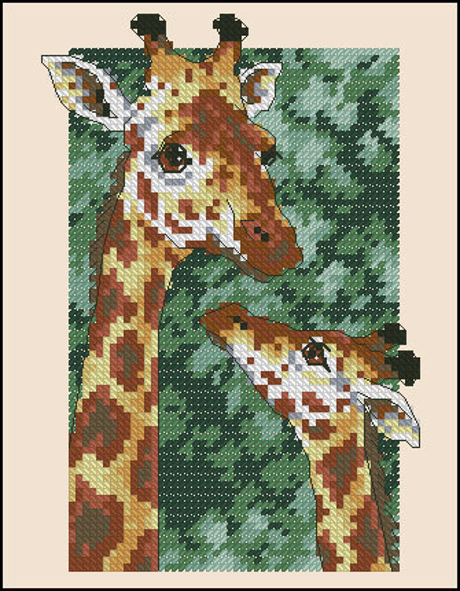 Giraffe Cross Stitch Pattern Colorful Art DIY Xstitch Chart Etsy