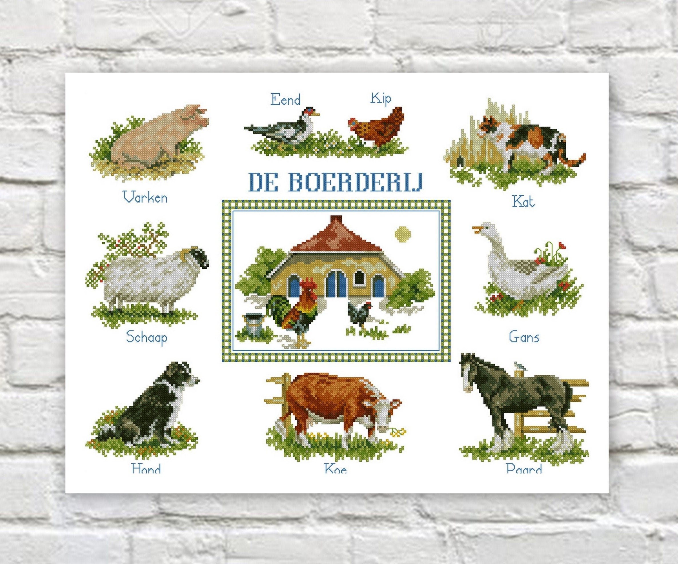 Farm Cross Stitch Pattern Farm Animals Counted PDF Xstitch Etsy