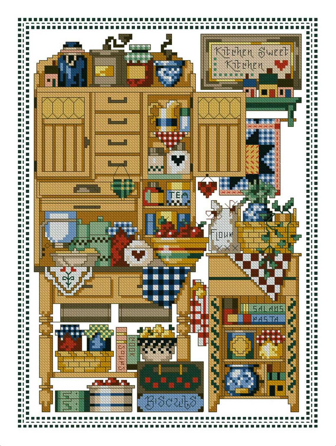 Kitchen Cross Stitch Pattern Colorful Art DIY Etsy