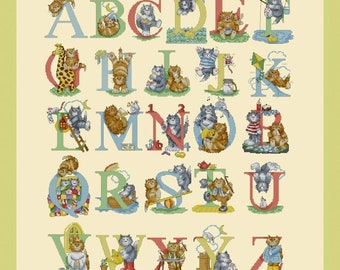 Letters Cross Stitch Pattern Alphabet Cross Stitch Monogram Alphabet Sampler Alphabet Font Funny Cats Counted Cross Stitch X-stitch Chart