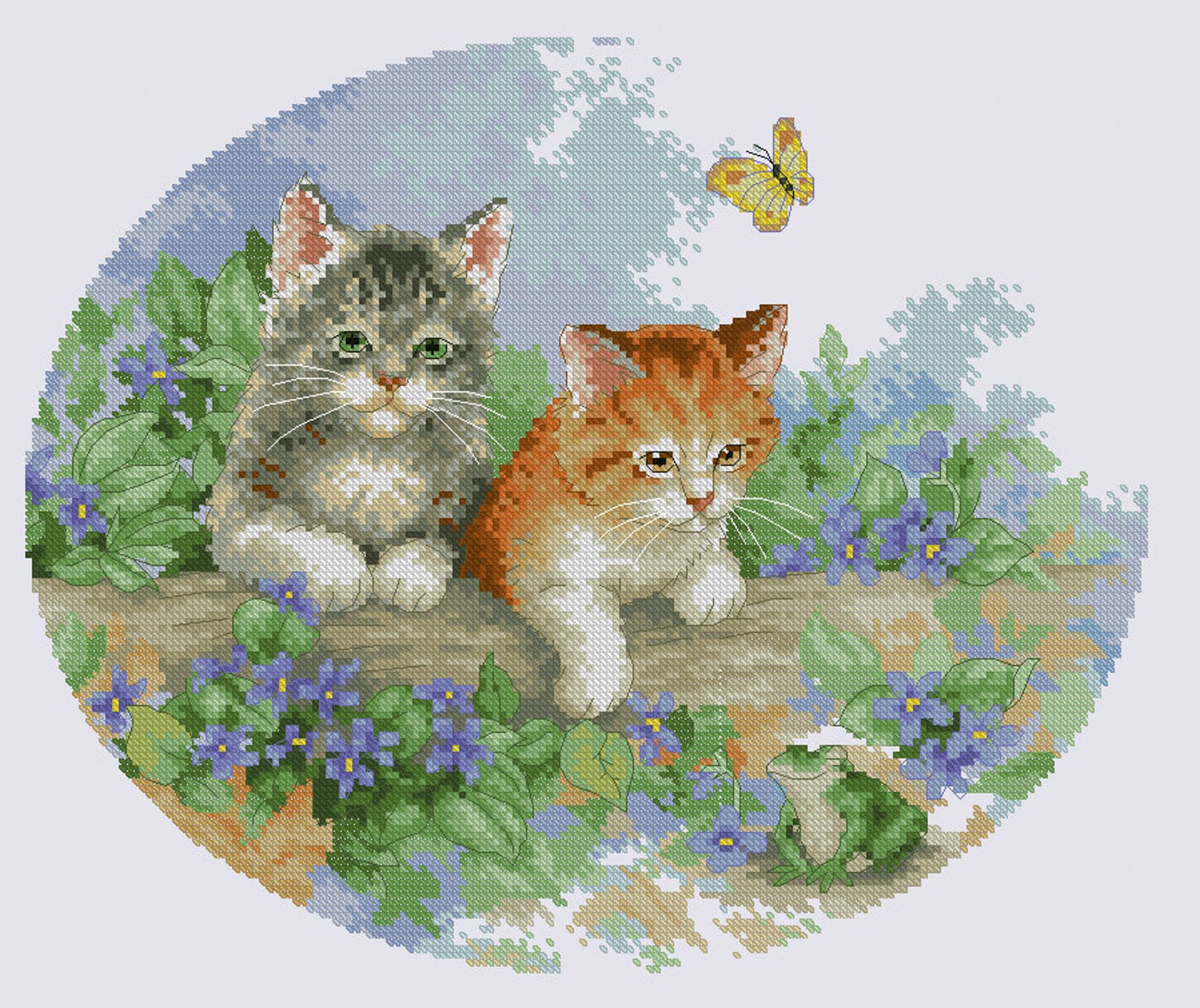 Cats Cross Stitch Pattern Kittens Colorful Art DIY Xstitch Etsy