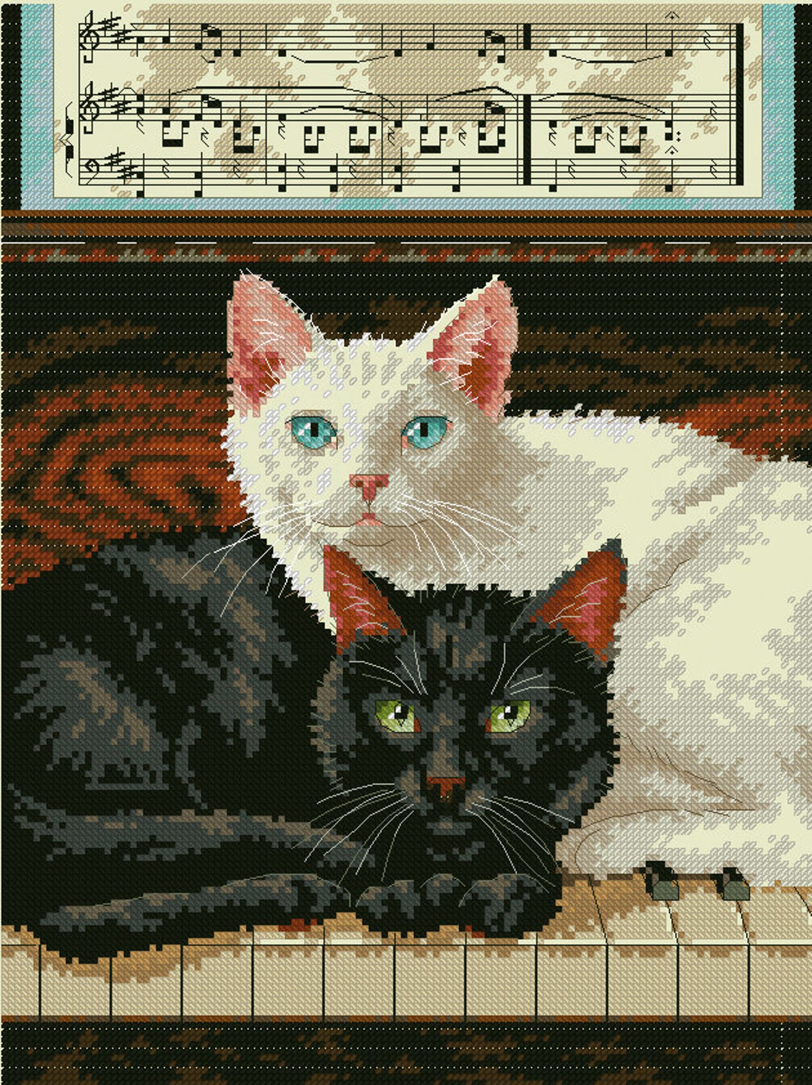 Cats Cross Stitch Pattern Animals Colorful Art DIY Xstitch Etsy