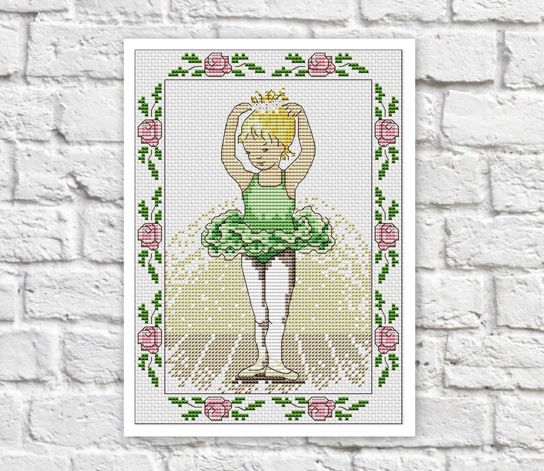 Ballerina Cross Stitch Pattern Colorful Art DIY X-stitch Chart - Etsy