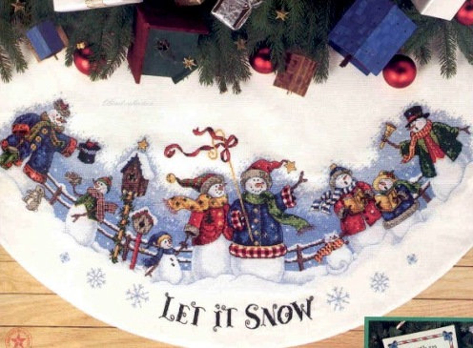 Christmas Tree Skirt Cross Stitch Pattern Colorful Art DIY Etsy