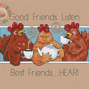Chickens Cross Stitch Pattern Hen Colorful Art DIY X-stitch Chart Needlepoint Pattern Embroidery Chart Printable Instant Download PDF Design