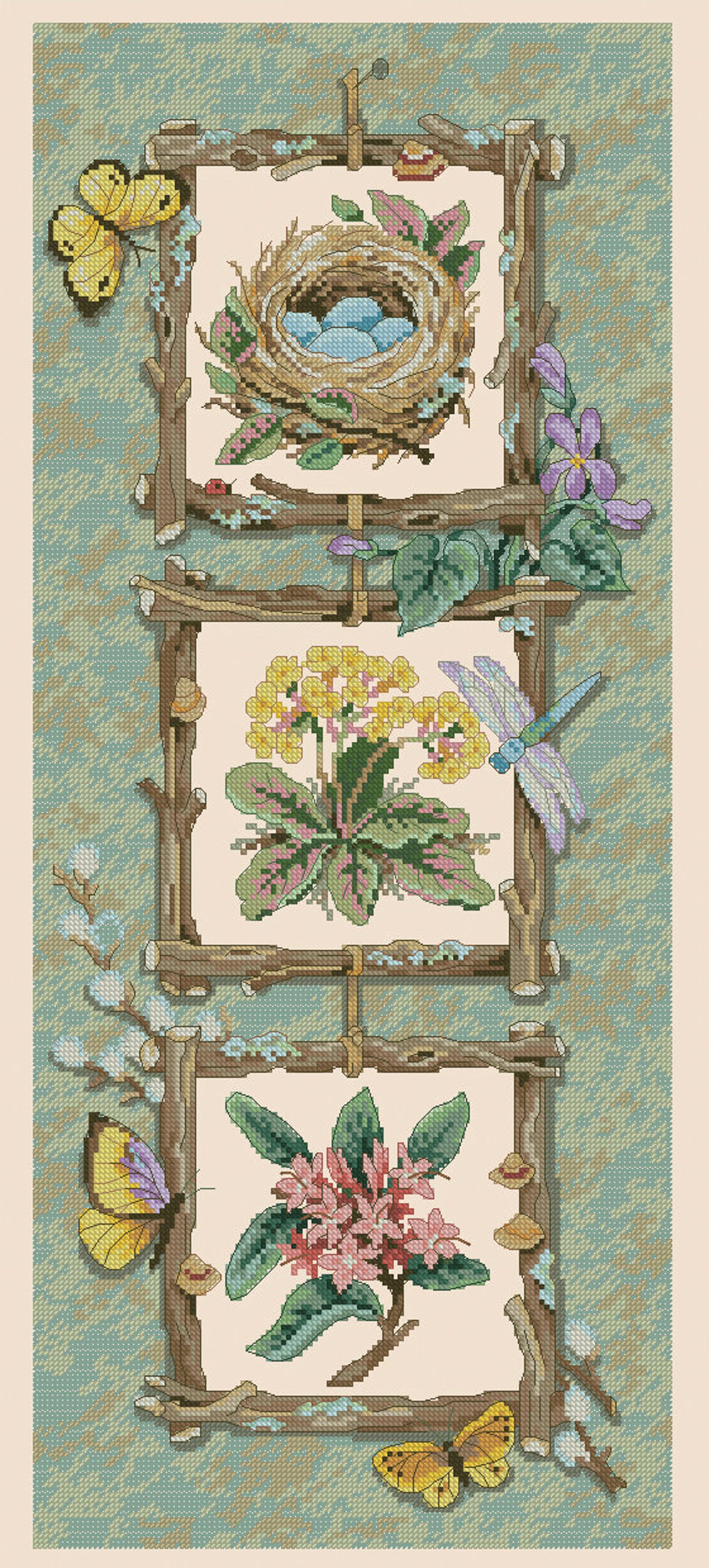 Panel Cross Stitch Pattern Colorful Art DIY X-stitch Chart - Etsy