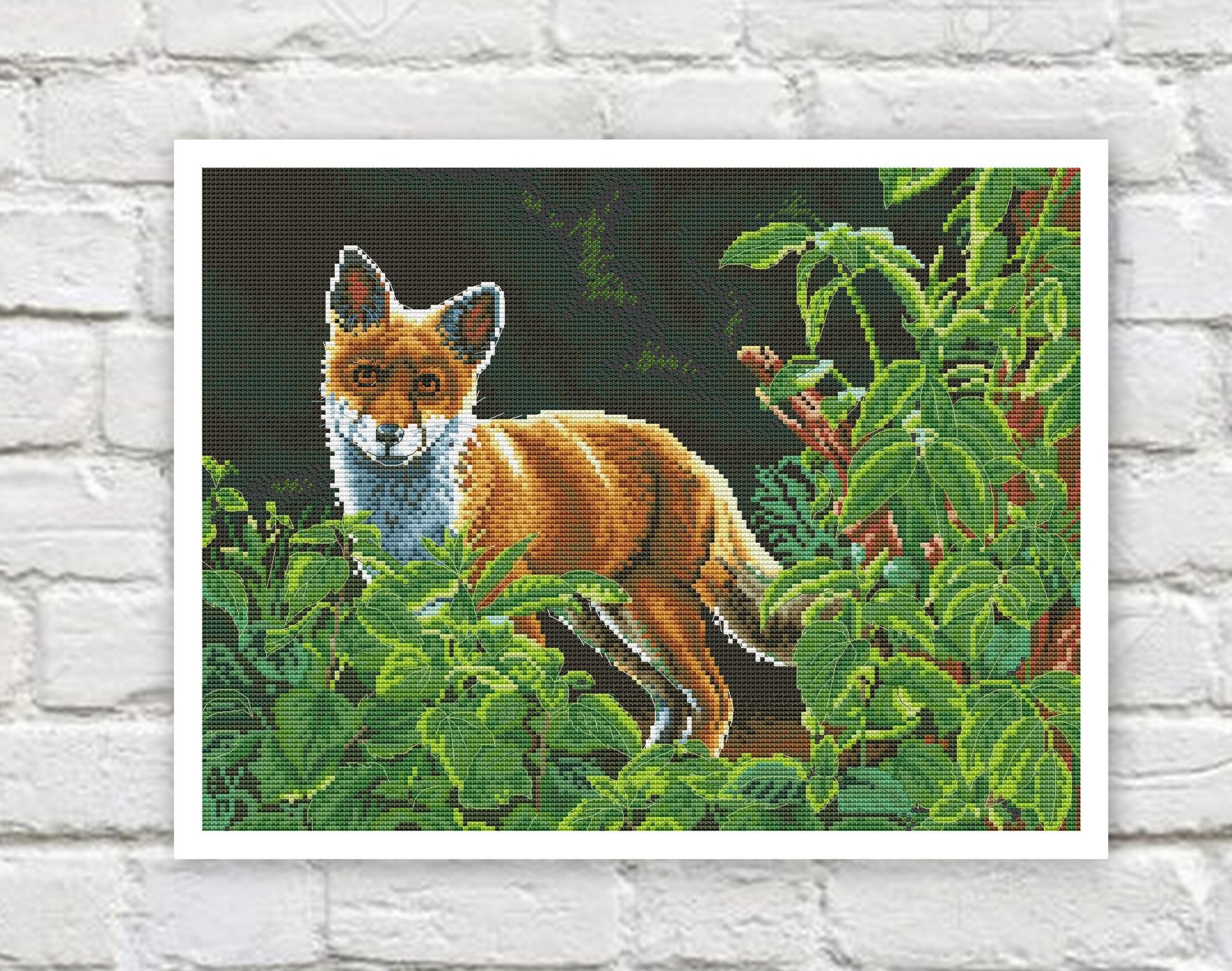 Red Fox Cross Stitch Pattern Decor Colorful Art DIY X-stitch | Etsy