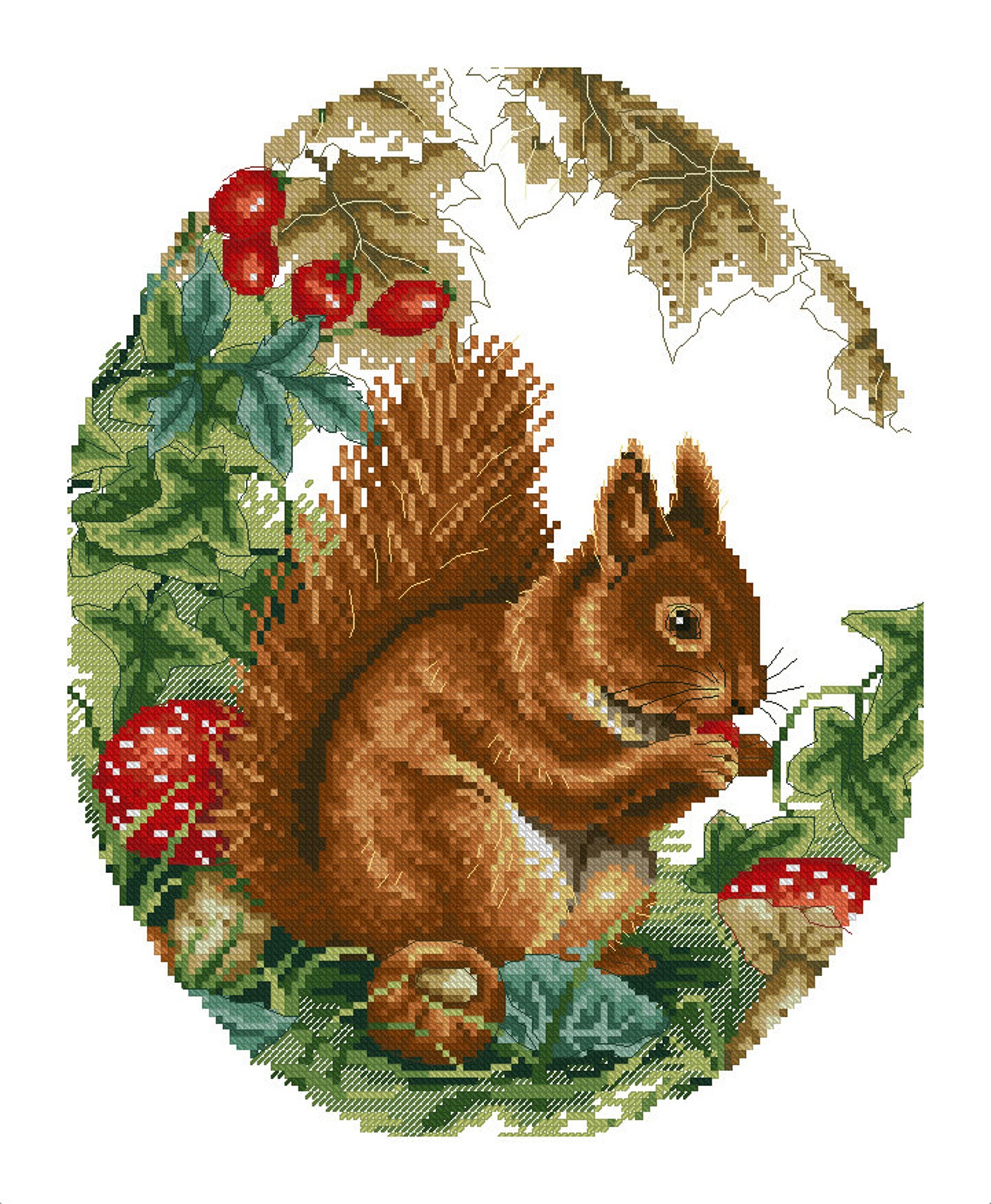Squirrel Cross Stitch Pattern PDF Counted X-stitch Chart - Etsy