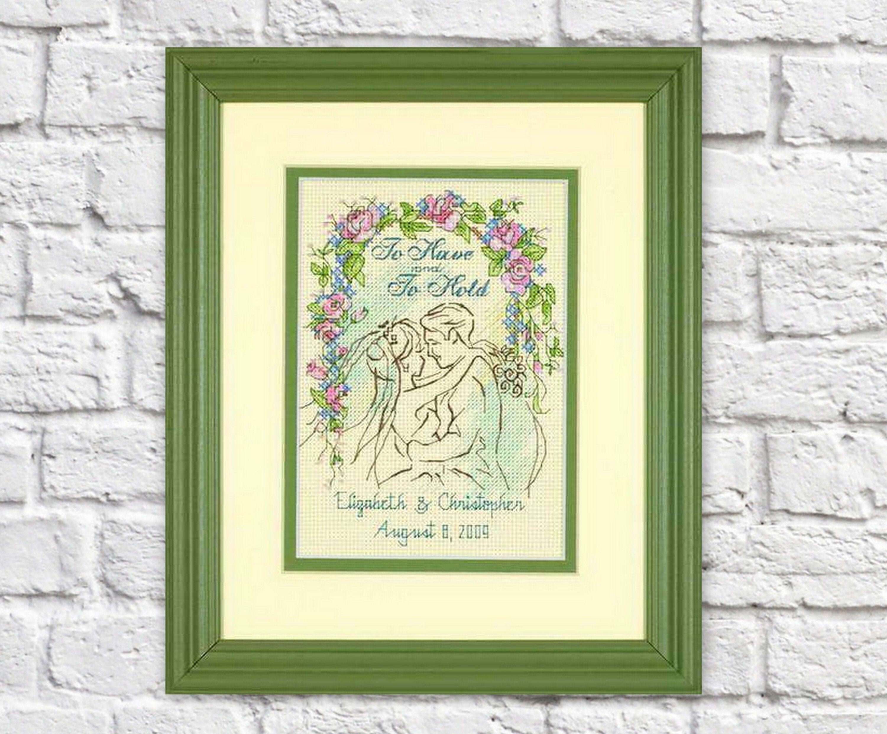Wedding Cross Stitch Pattern Wedding Couple Colorful Art DIY Etsy