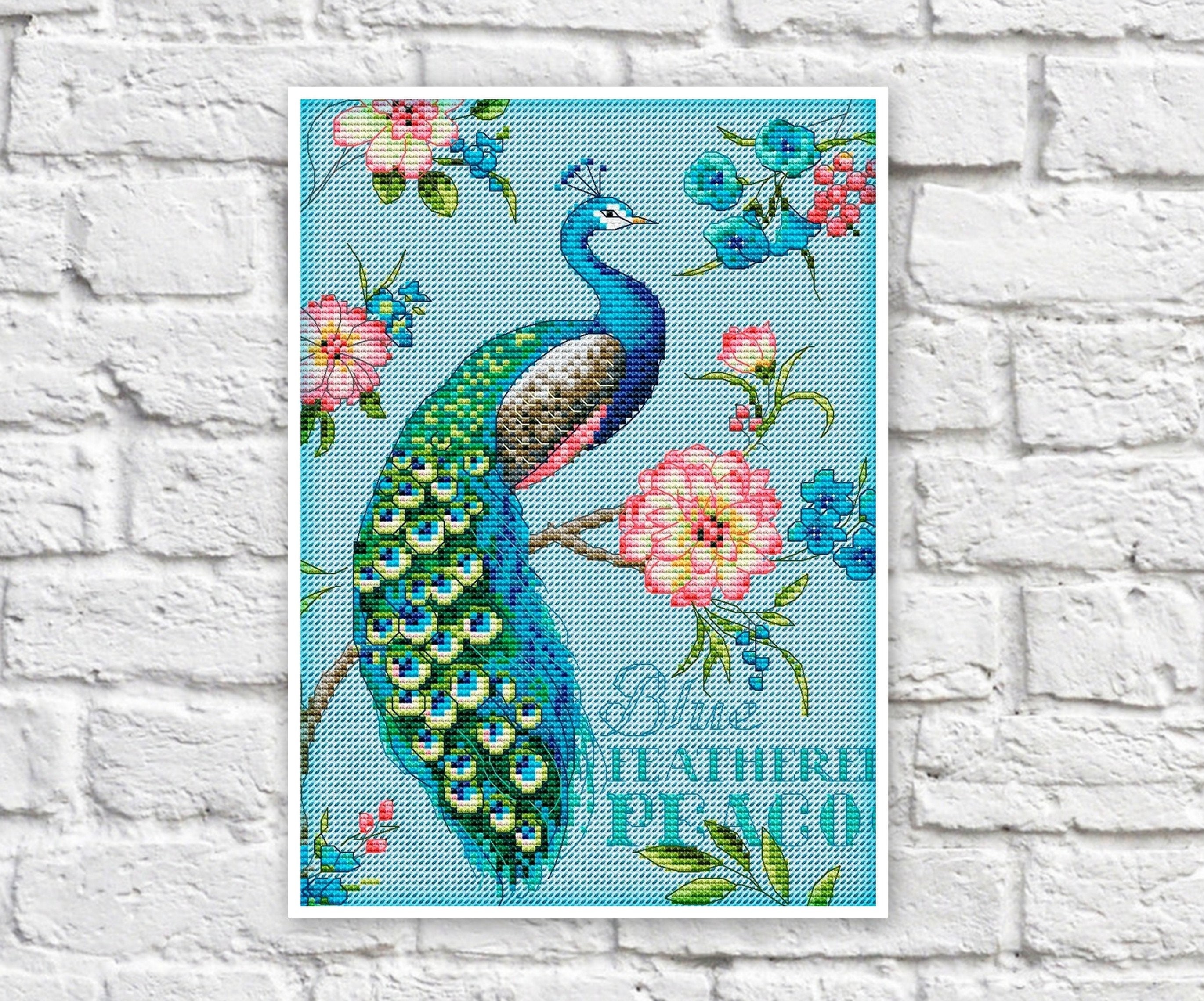 Peacock Cross Stitch Pattern Colorful Art DIY X-stitch Chart - Etsy UK