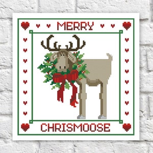 Merry Christmas Cross Stitch Pattern Colorful Art DIY X-stitch  Needlepoint Pattern Embroidery Chart Printable Instant Download PDF Design