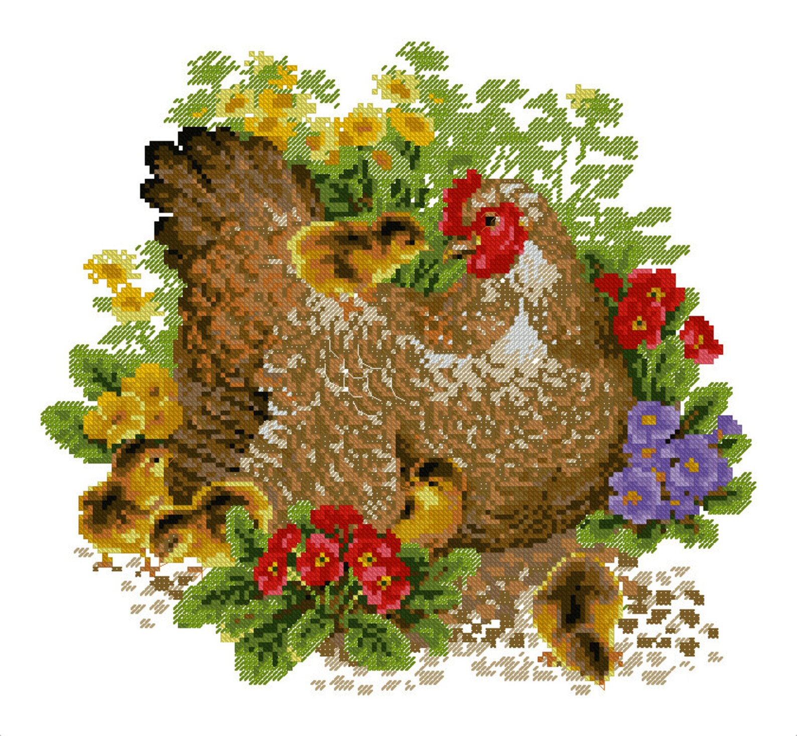 Chicken Cross Stitch Pattern Hen Cross Stitch Counted PDF Etsy