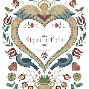 Wedding Sampler Cross Stitch Pattern Colorful Art DIY X-stitch ...