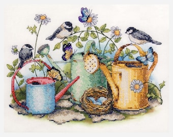 Birds Cross Stitch Pattern Colorful Art DIY X-stitch Chart Needlepoint Pattern Embroidery Chart Printable Instant Download PDF Design
