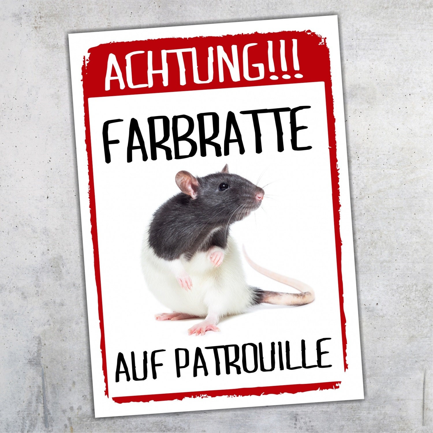 Achtung Ratte auf Patrouille Schild lustig Spruch Türschild Etsy