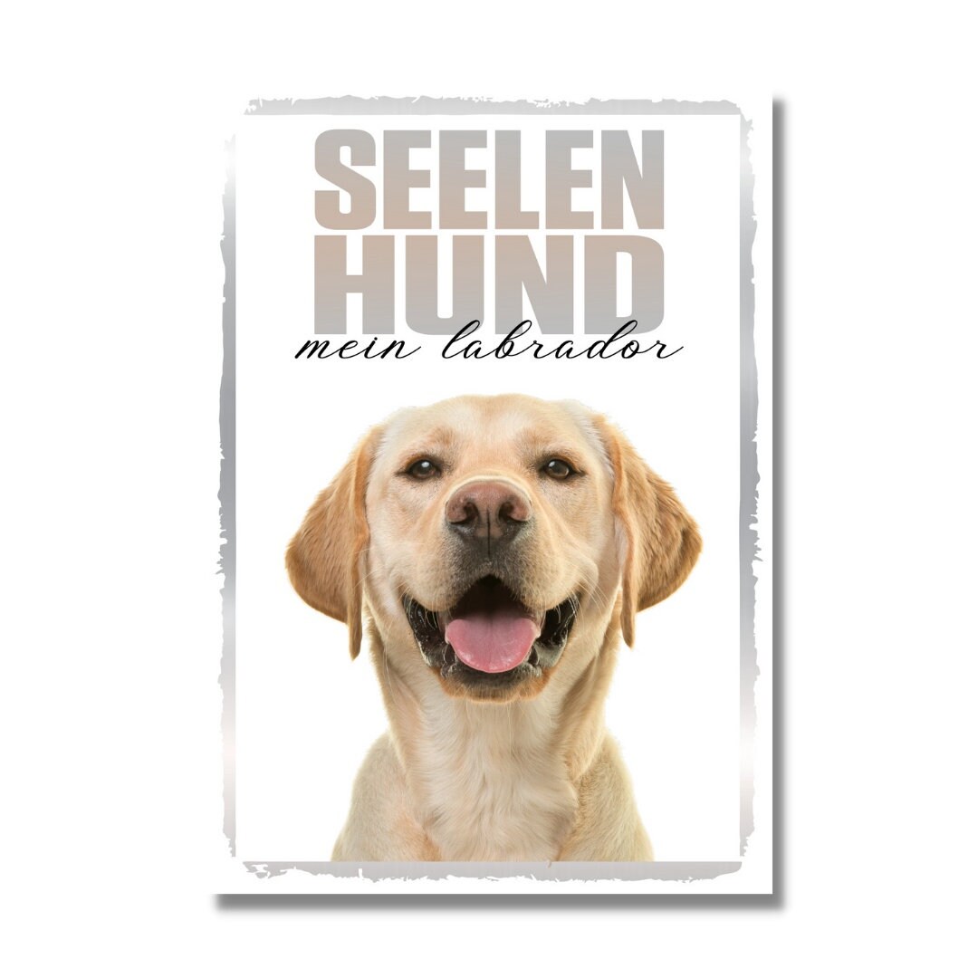 Labrador Seelenhund Dog Schild Spruch Türschild Hundeschild Warnschild