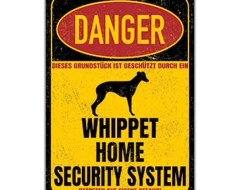 Schiefertafel « WHIPPET freilaufender Hund » Windhund Schild Hunde Vorsicht 