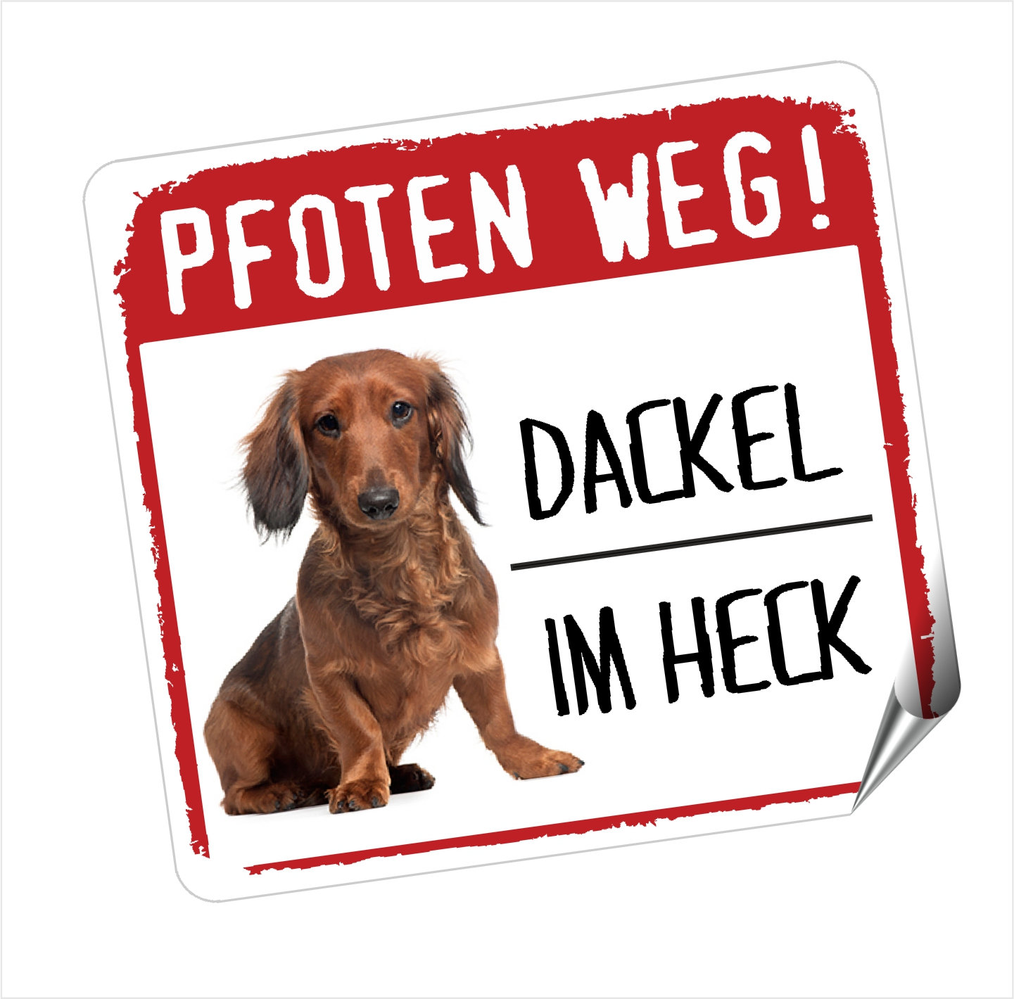 Dackel Teckel Dachshund Aufkleber PFOTEN WEG Hundeaufkleber Folie Hund  Stickerklein cm